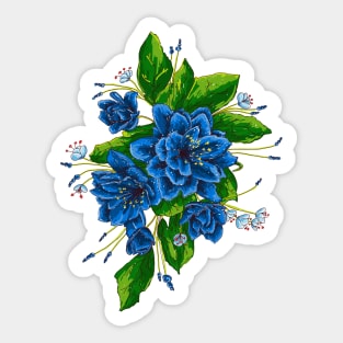 bunch of blue flowers Sticker